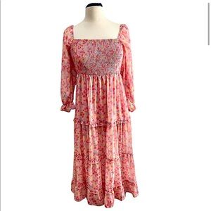 Adorable ladies floral smocked dress